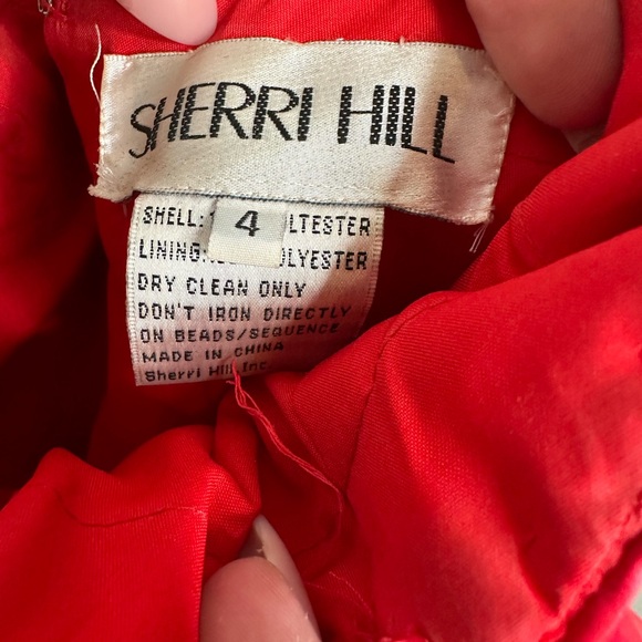 Sherri Hill Red & Silver Tulle Strapless Mini Dress - Picture 10 of 15